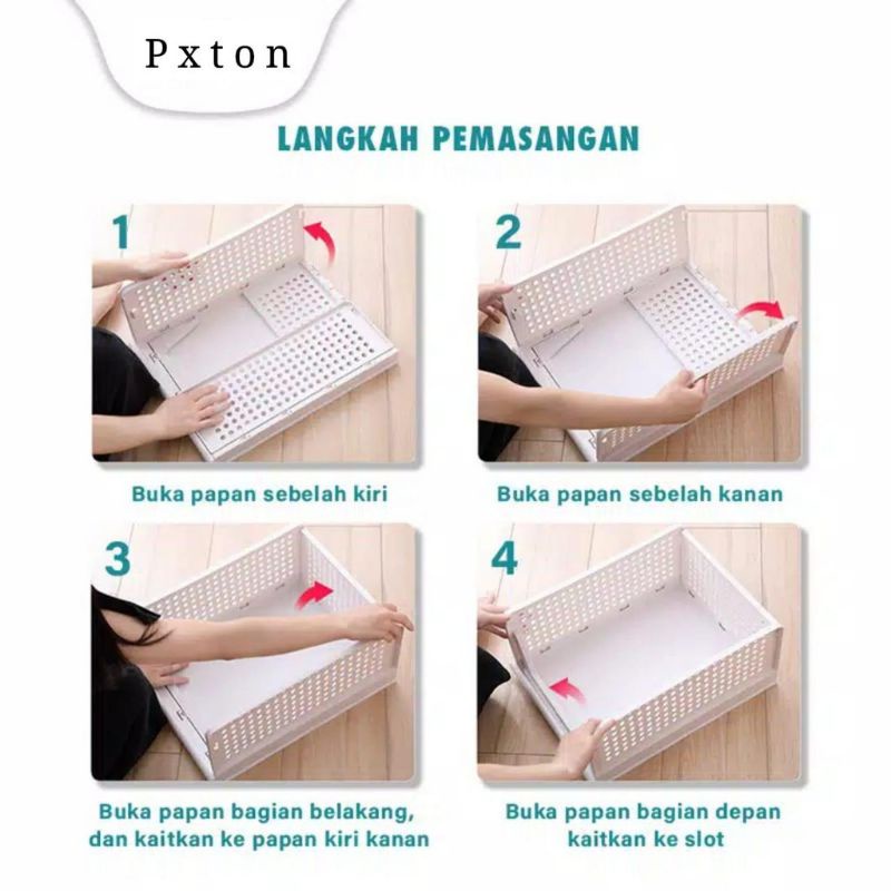 RAK LACI LIPAT STORAGE BOX RAK PAKAIAN SUSUN BARANG RAK BAJU TEMPAT BAJU