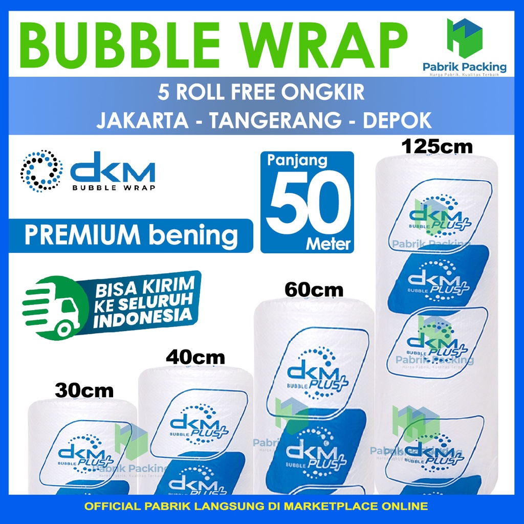 

PLASTIK BUBBLE WRAP BENING BIRU / BUBBLE WRAP MURAH DKM 50 meter
