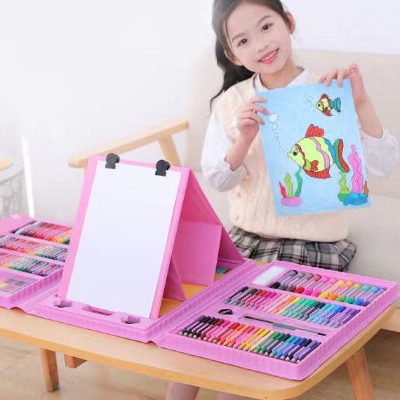 

Barang Bagus Crayon Anak Pengasah 208pcs Set Alat Menggambar Melukis Anak-anak Crayon Cat Air Pensil U7Y,,,