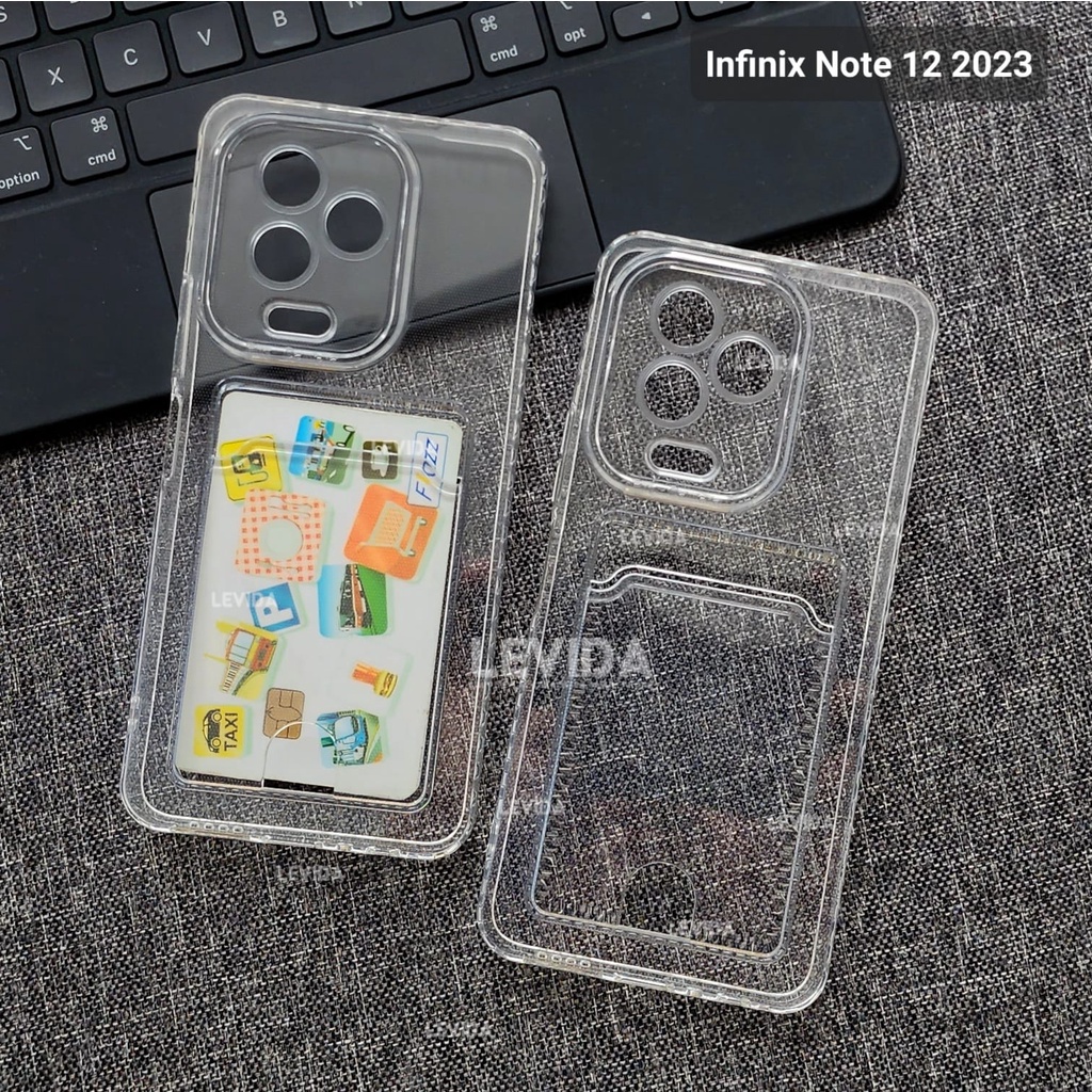 Infinix Note 12 Infinix Note 12 2023 Clear Wallet Card Case Bening / Card Case Slot Kartu Bening Inf
