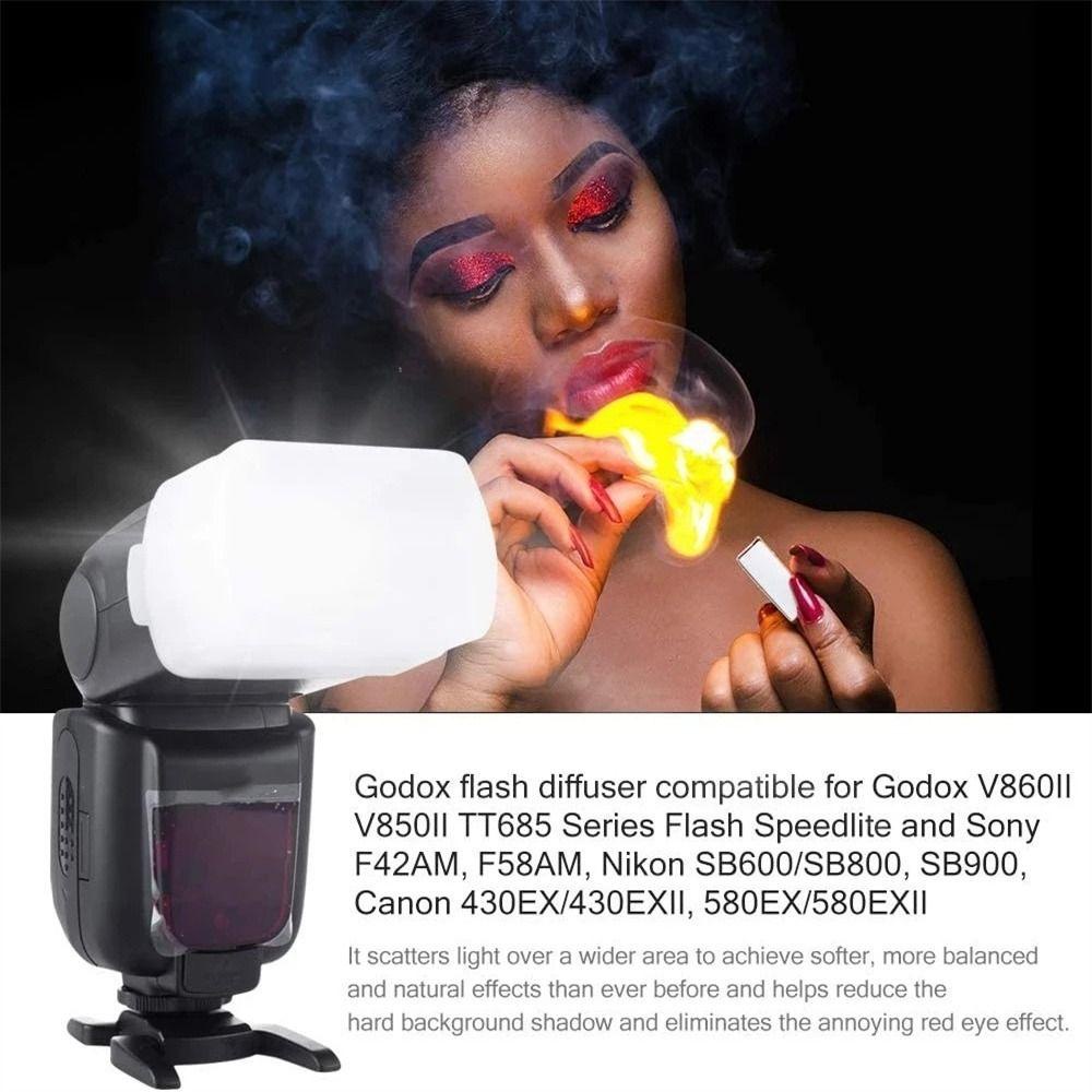 REBUY Flash Diffuser Untuk Viltrox JY-680CH Aksesoris Kamera Untuk Speedlite 580EX Untuk Speedlite 580EX II Untuk YONGNUO YN-560 Bounce Flash Diffuser