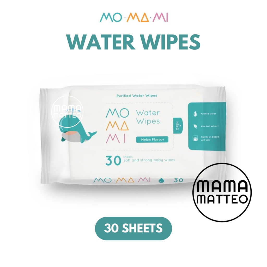 MOMAMI Water Wipes 30 sheets / Tisu Baby Tissue Basah Bayi Dengan Air Murni Serbaguna