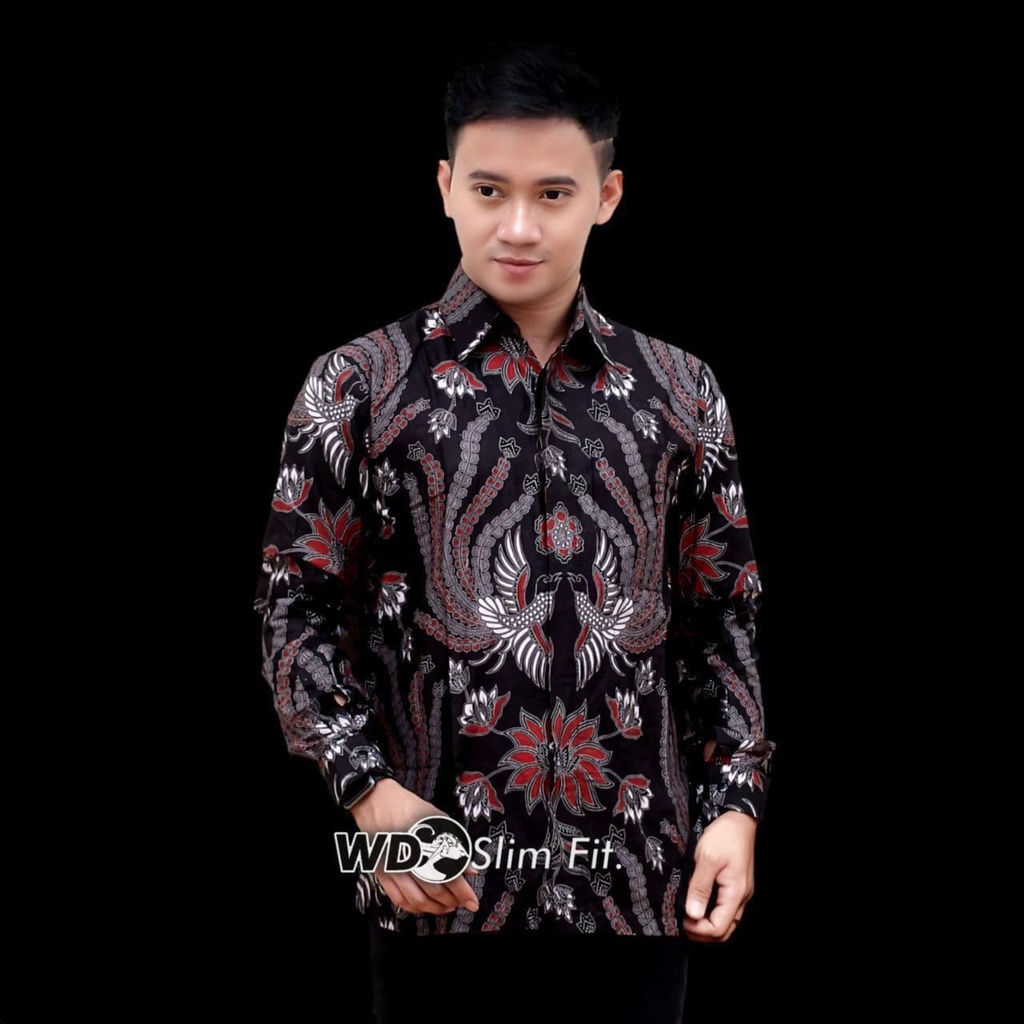 KEMEJA BATIK ARTONESIA PRIA LENGAN PANJANG MOTIF COLET SIZE M L XL XXL