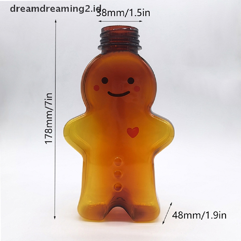 (dream) Cute Gingerbread Man Drinking Cup Shaker Botol Minum Milk Tea Water Bottle.