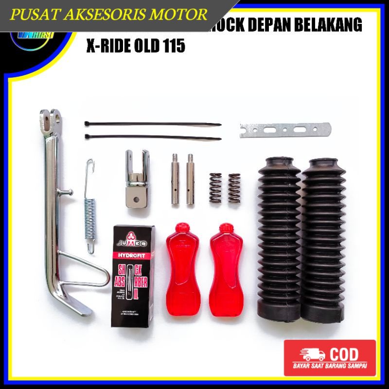 Paket Peninggi Shock skok depan belakang Yamaha xride 110 X-Ride 115 xride old satu paket