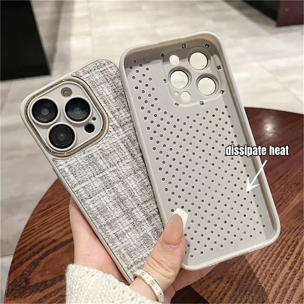 Casing Lensa Pelindung Kamera Metal iPhone 14 Pro Max Plus 13 12 Pro Max 11 Pro Max14 Plus Kain Mewah Tertutup Penuh shockproof Pelindung Belakang Lembut