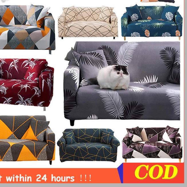 ♛ K MALL Cover Sofa 1/2/3/4 Seater Sarung Sofa Penutup Sofa Bentuk L - Bahan Elastis ⅍