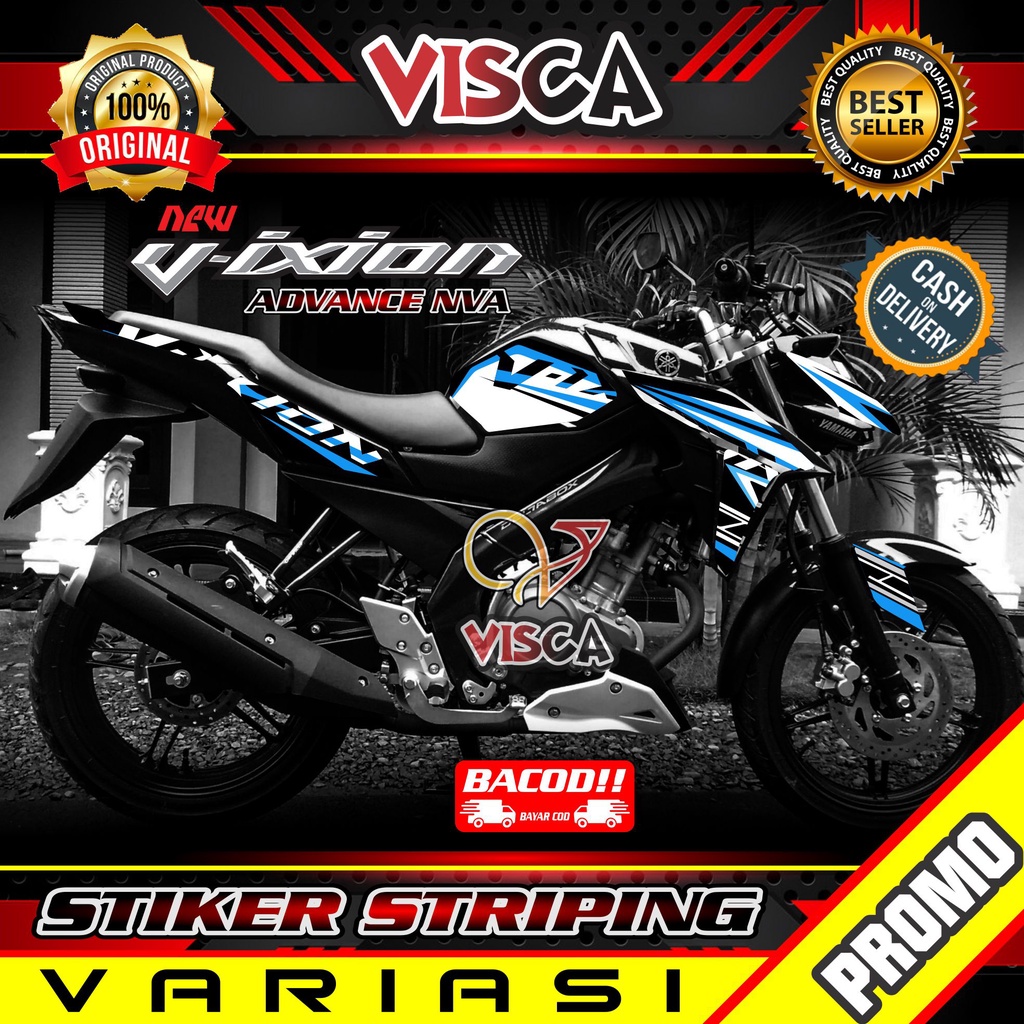 Stiker Striping Vixion New Advance NVA Variasi Racing Thunder