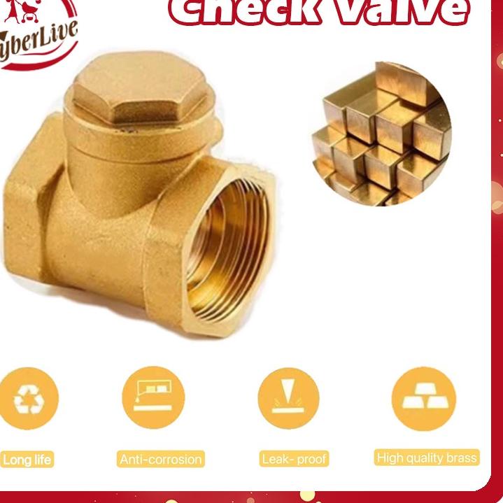 ✸ Klep Tabok 1 Inch 3/4 1/2 Inci Check Valve Tabok Klep Kuningan Swing Check Valve ✭