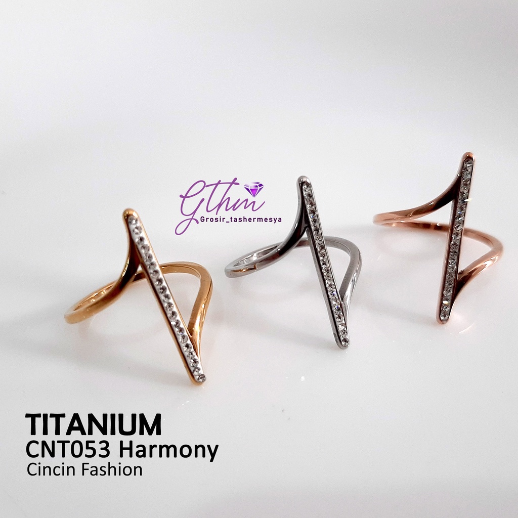 Cincin Titanium Harmony Anti Karat Model Elegan Perhiasan Fashion Import Premium cnt053