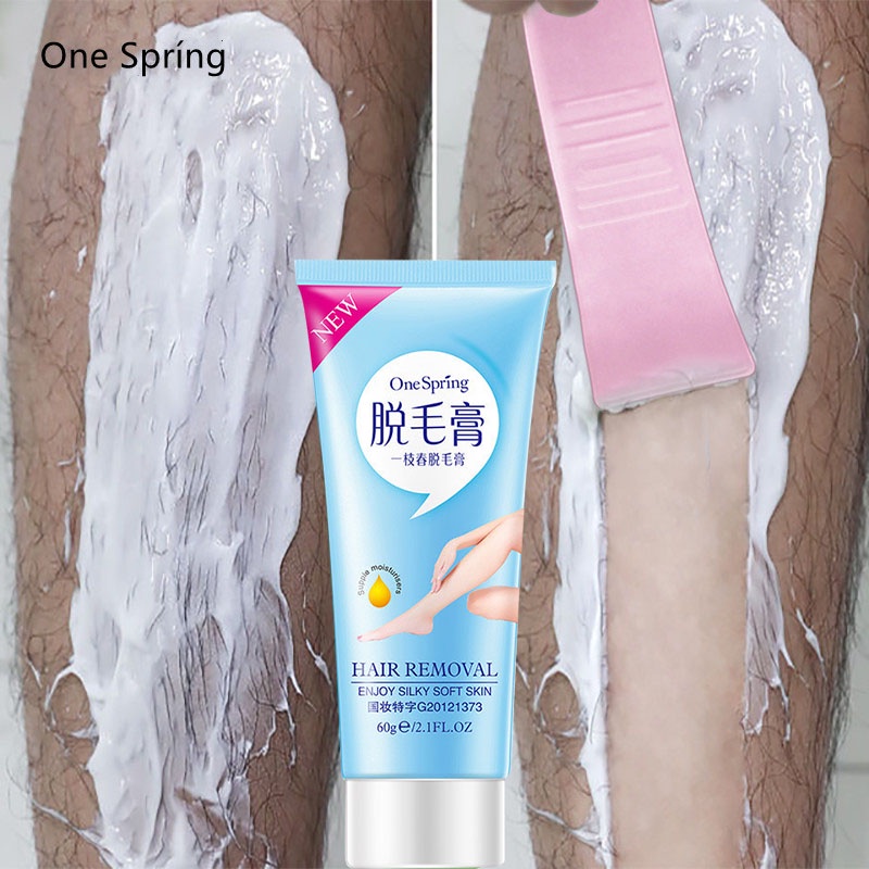 One Spring Hair Removal Cream Krim Penghilang -60gr Untuk Perontok Bulu Rambut Ketiak/Kaki/Tubuh