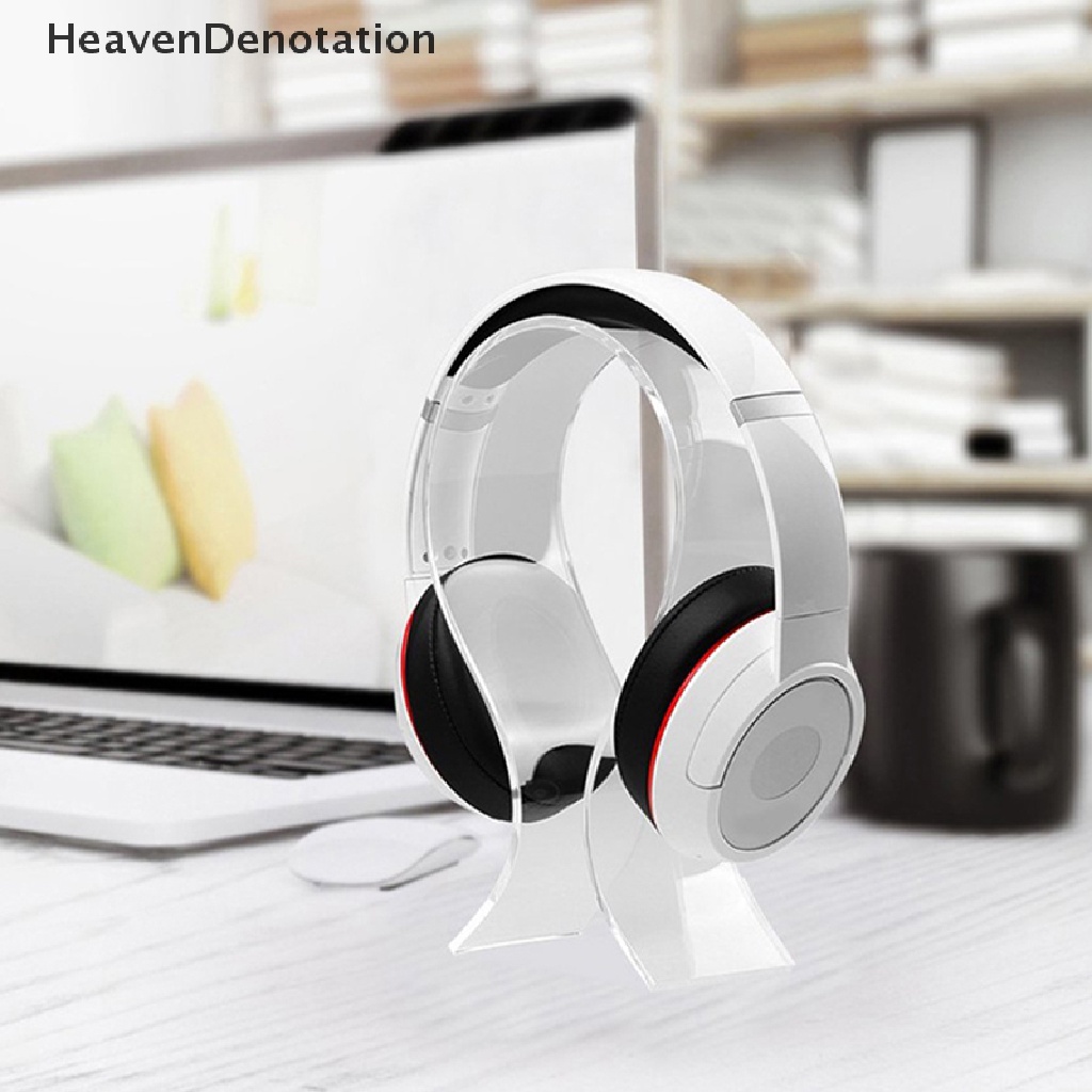 [HeavenDenotation] New Portable Headphone Stand Headset Holder Gantungan Display Akrilik Universal Untuk Earbud Cocok Untuk Semua Ukuran Headphone HDV