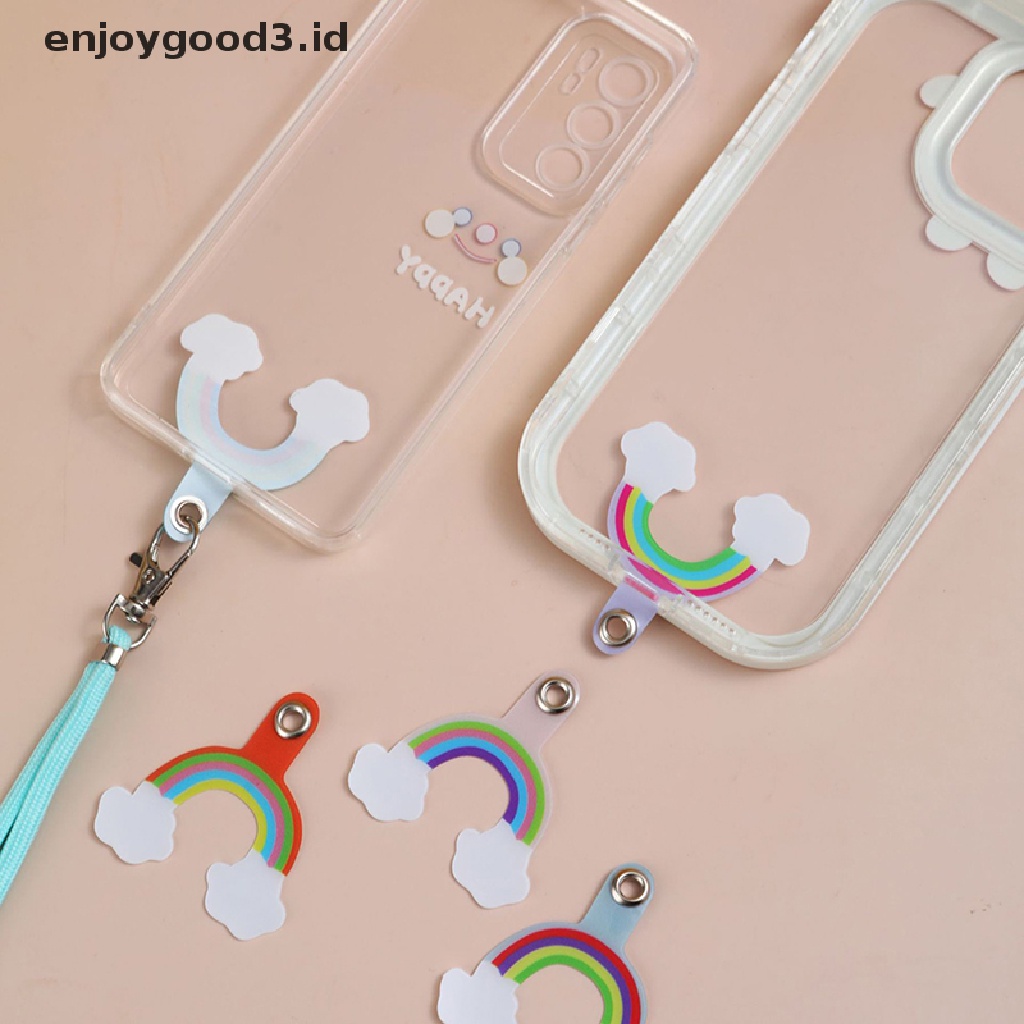 【 Rready Stock 】 Phone Lanyard Strap Patch Gasket For Mobile Phone Sling Tether Cloth Card Replacement Metal Ring Clip Snap Hang Cord Tabs （ ID ）