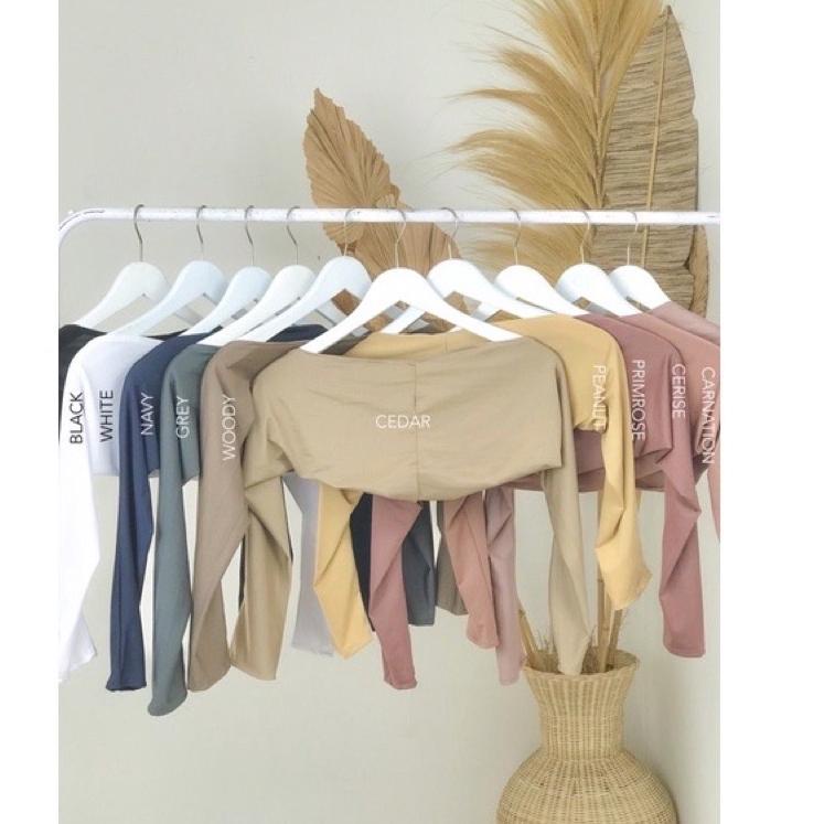 R32 MANSET LEHER TANGAN SEPARO BADAN BALERO DEKER TANGAN DALEMAN KAOS LENGAN PANJANG HIJAB TREND TER