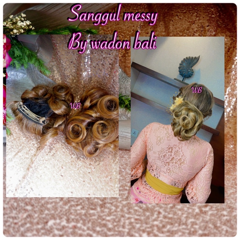 Bayar Ditempat sanggul Messy / sanggul messy by wadon bali / rambut Curly jepit/ san arnet/Curly sir