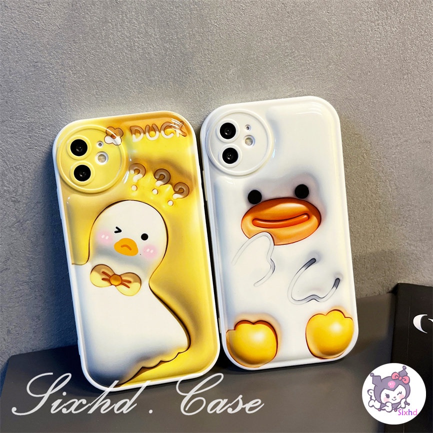 For OPPO A78 A77s A95 A57 A55 A16 A15 A17 A17K A76 A96 A74 A54 A53 A33 A7 A5s A3s A15s A32 A31 A12 A94 A93 A92 A77 A52 Reno 8T 8Z 7Z 6Z 3D Vision AirBag Case Simple Duck Soft Cover