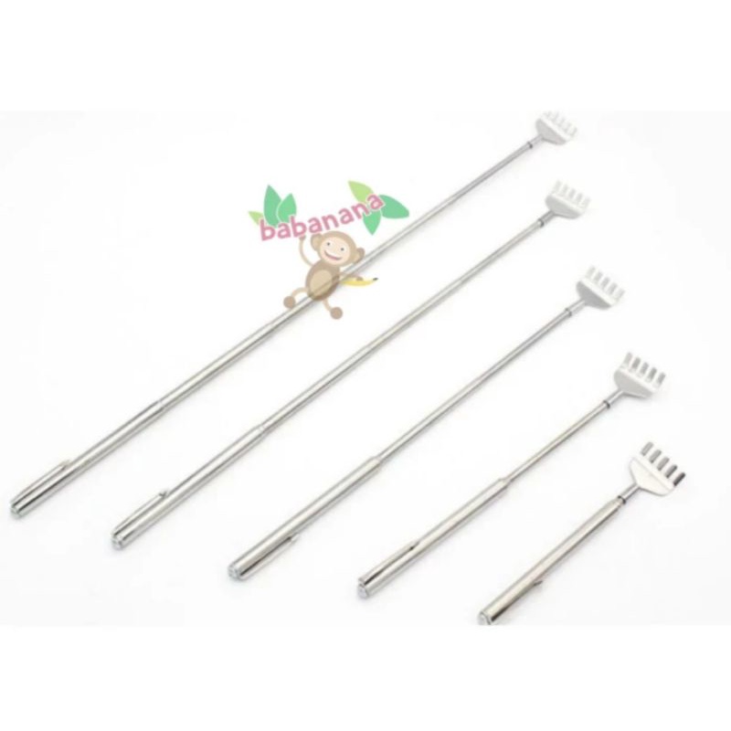 Alat Garuk Punggung Mini Besi Portable Lipat Tarik Stainless Steel