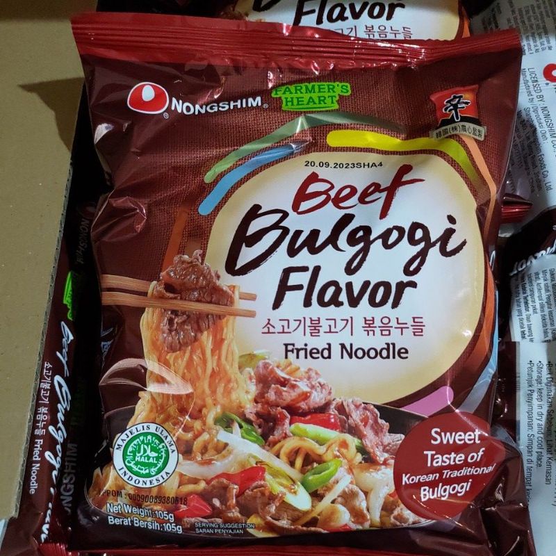

Nongshim Beef Bulgogi Mie Goreng Instant Korea Fried Noodle 105gr
