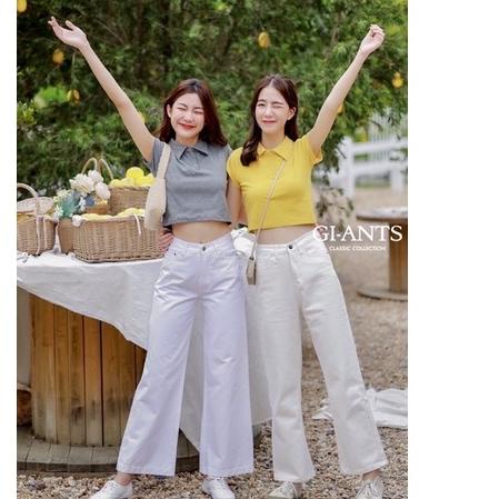 ۞ ATASAN GIANTS BASIC CROP KERAH KAOS CROP IMPORT BANGKOK (BJGB385) ➧