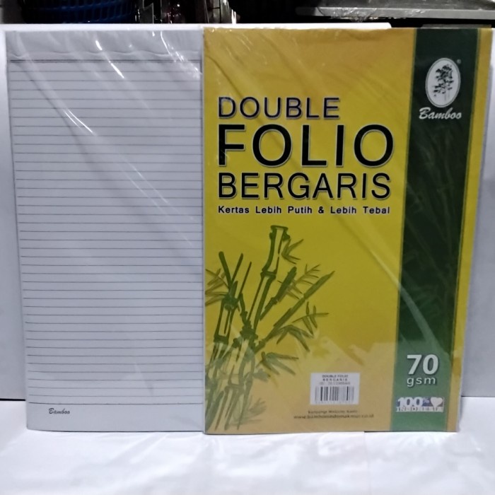 

hanya disini] Hvs dobel folio bergaris 20lbr Bamboo