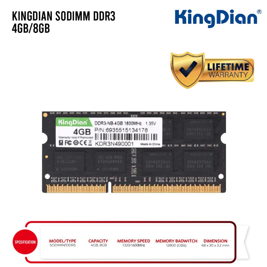 KINGDIAN RAM SODIM NB DDR3