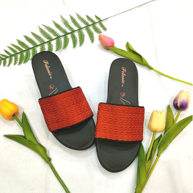 SANDAL WANITA TURKI MURAH TERBARU FELONIE DHT 03 TRENDY KEREN KEKINIAN TINGGI 5 CM