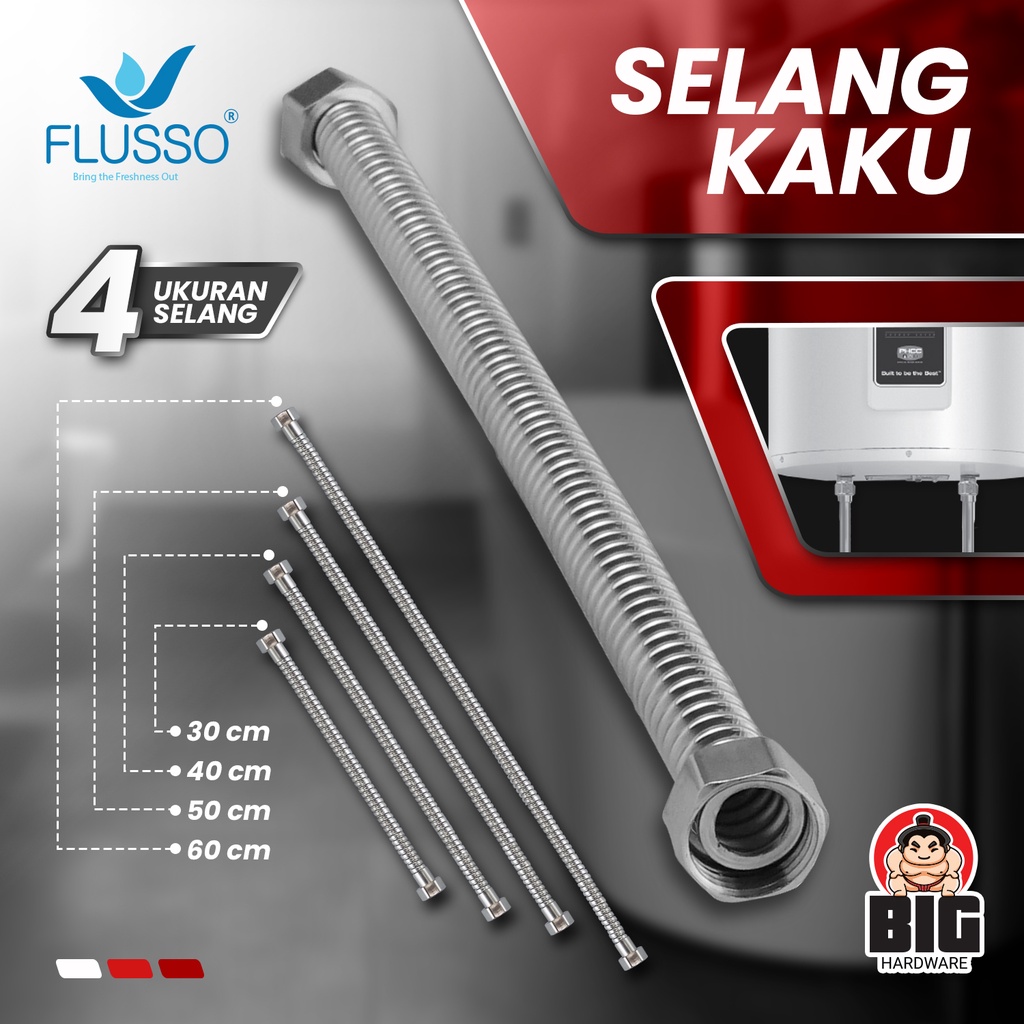 Flusso Selang Flexible Fleksibel Kaku Air Panas Dingin Hose Water Heather Heater Hiter Gas Wasser Li