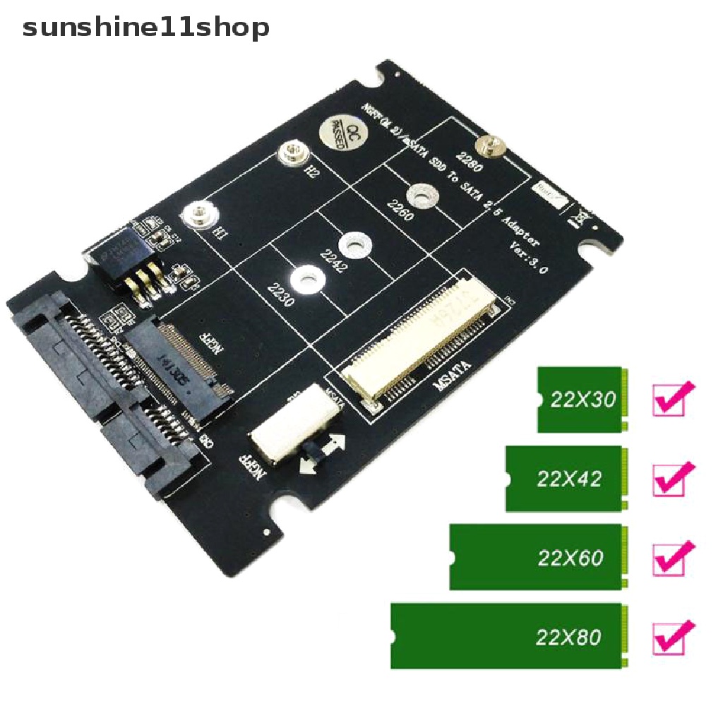 Sho MSATA Ssd To 2.5 ''SATA 6.0gps Adapter Converter Kartu Modul Papan Mini Pcie Ssd N