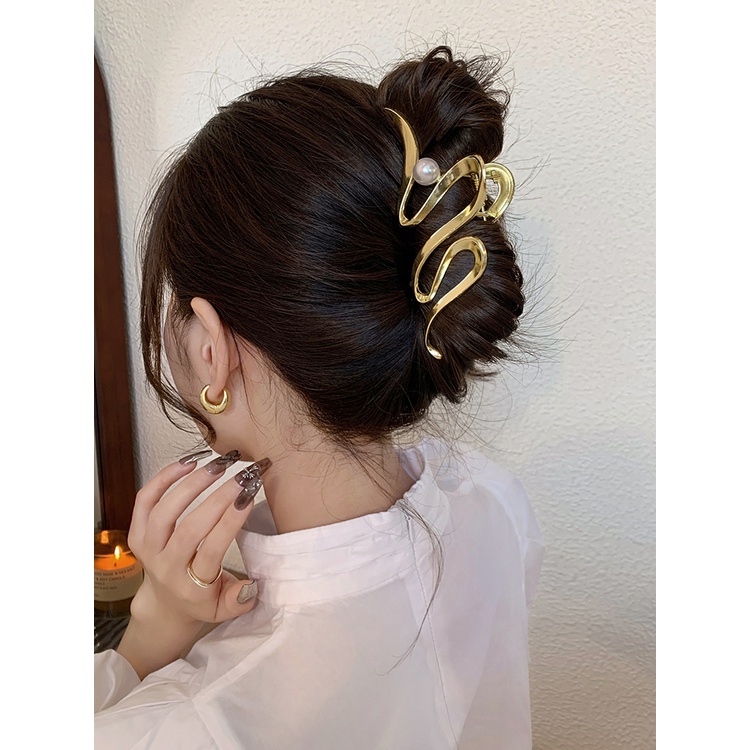 Ins Dengan Klip Rambut Gelombang Mutiara Hair Pin Hair Extension Aksesori Rambut Untuk Wanita Perempuan