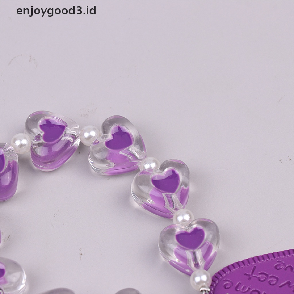 【 Rready Stock 】 Crystal Love Heart Hanging Ring for Mobile Phone Lanyard Anti-Lost Bracelet （ ID ）