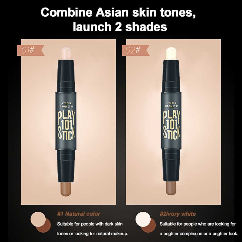 Lameila Contouring Stick Face Stick Colour Geometry Duo Concealer Stick Contour Make up Stick Murah