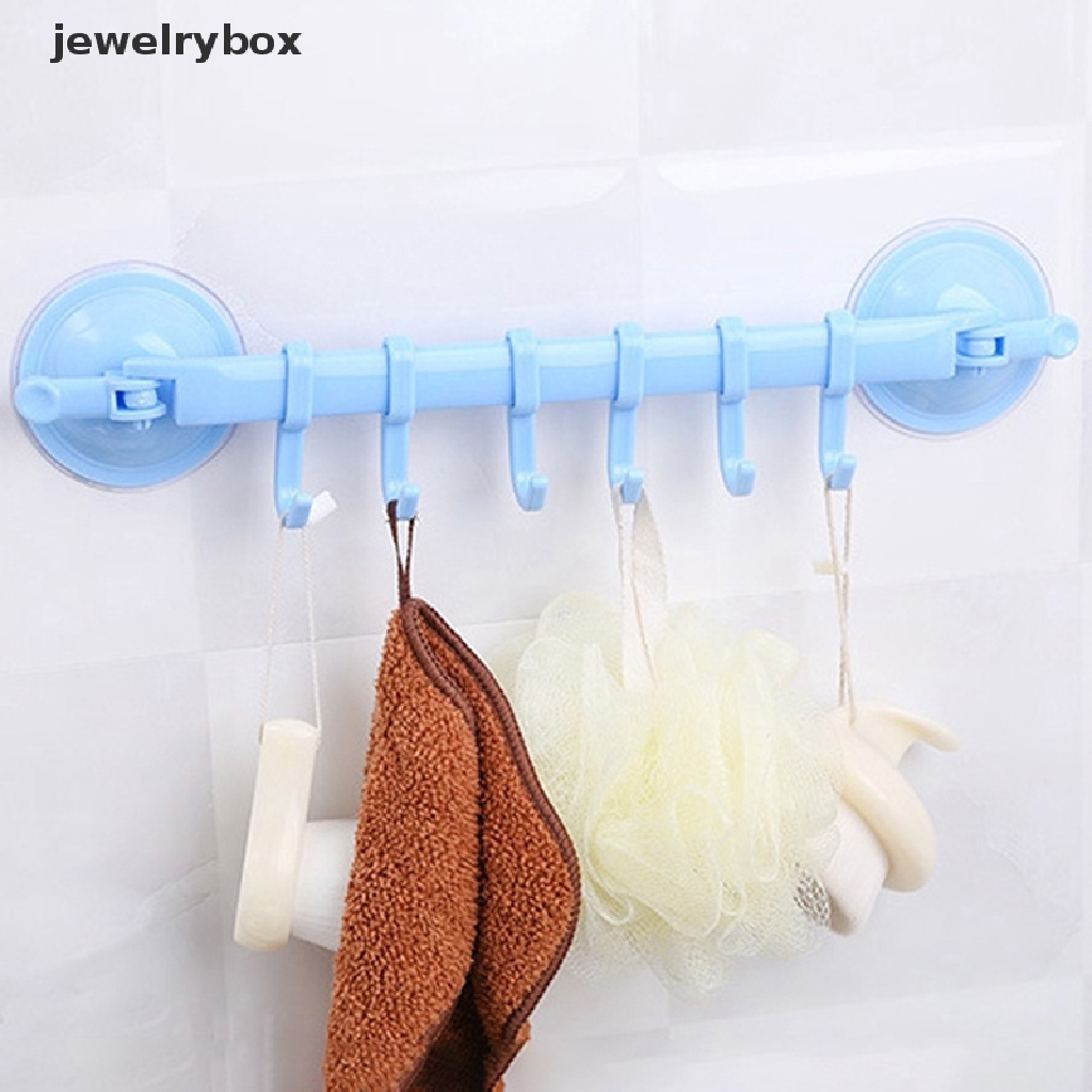 [jewelrybox] Adjustable 6kait Double Suction Cup Rak Gantungan Handuk Rak Gantung Holders Lock Type Sucker Bathroom Hook Organizer Butik