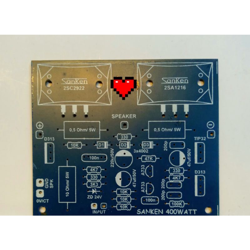 pcb power amplifier sanken 400 wat mono