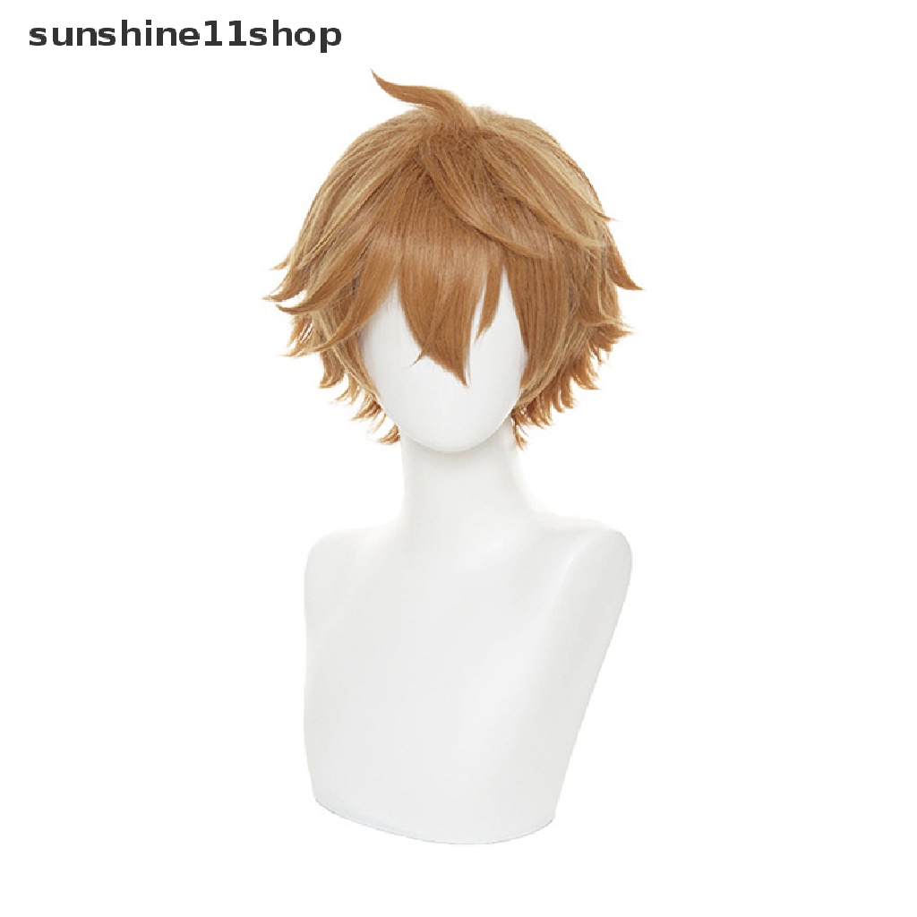 Sho Genshin Impact Tartaglia Cosplay Wig Pendek Coklat Tahan Panas Wig Sintetis N