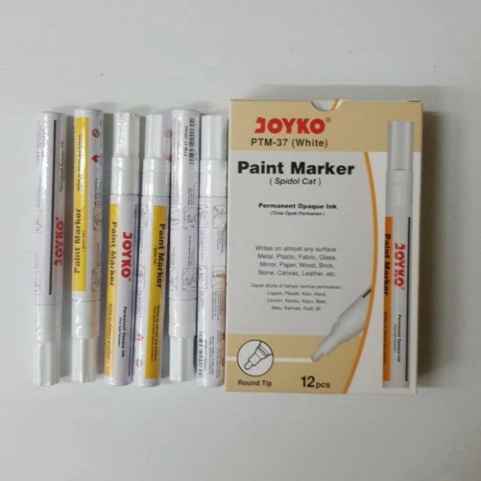 

BISA COD Deskripsi Paint Marker Spidol Cat Permanen Joyko PTM-37 warna PUTIH