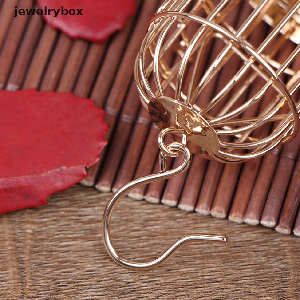 [jewelrybox] 1: 12aksesoris Rumah Boneka Miniatur Logam Emas Sangkar Burung Rumah Boneka birdcage Boutique