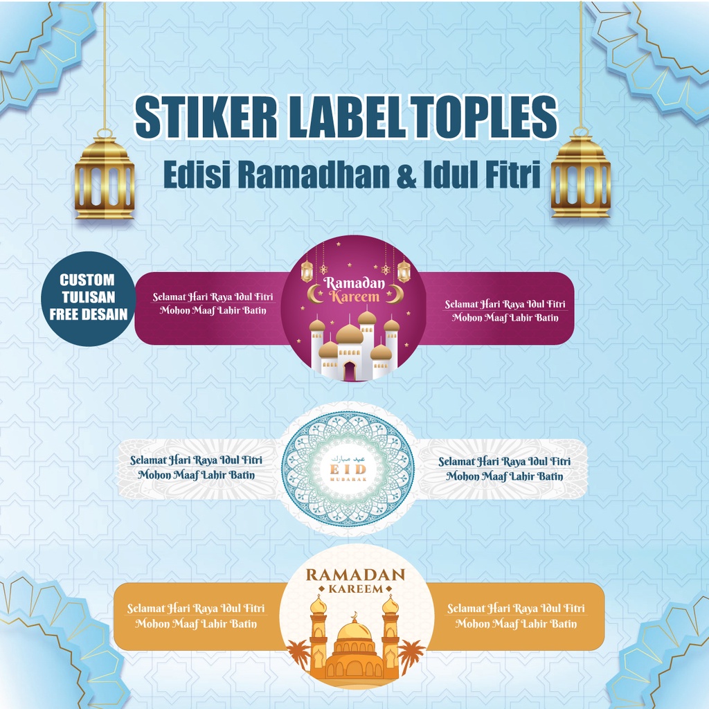 

stiker ramadhan bulat IDUL FITRI LEBARAN 1 hari selesai free desain murah