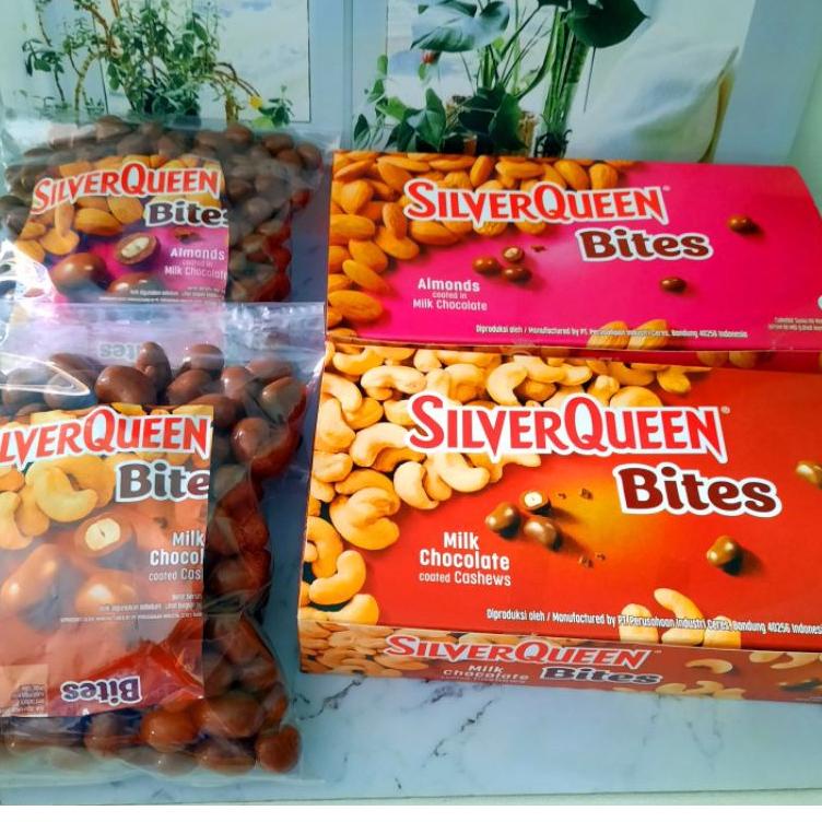 

♛ Silverqueen bites kiloan 1kg/silverqueen bites 500gram 250gram/ silverqueen mede/silverqueen almond ❁