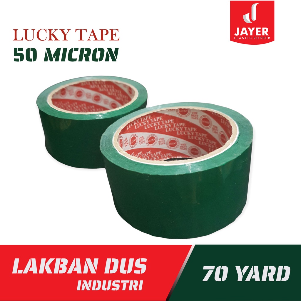 Lakban Warna Hijau Tua 70 YARD / Lakban Dus tebal 50 Micron Luckytape