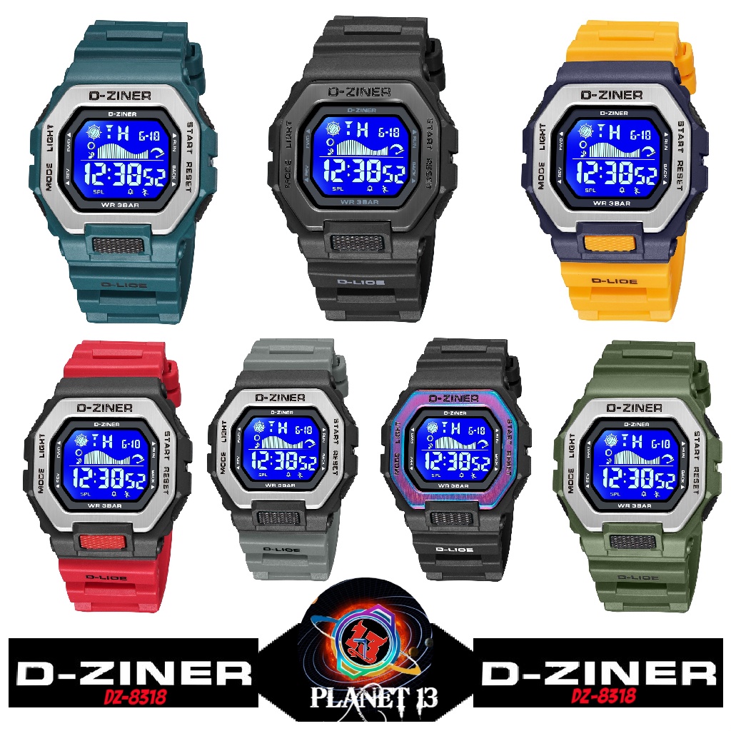 DZINER 8318 Jam Tangan Pria DZINER Original DZ8318 Digital Series