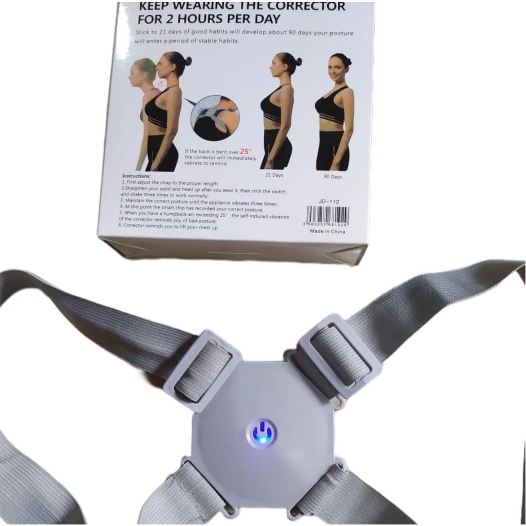 ADJUST BACK SUPPORT POSTURE CORRECTOR VIBRATION SMART SENSOR ELECTRIK PENEGAK PUNGGUNG GETAR