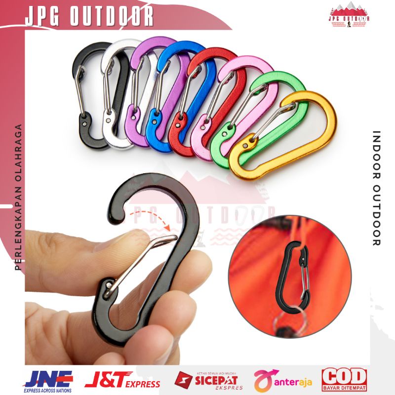 Carabiner Gantungan Kunci Alloy Snap Clip Lock 6pcs Karabiner Gantungan Kunci Aluminium