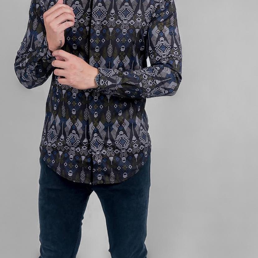 ➧ DGM Fashion Kemeja Batik Songket Pria Batik Pria Lengan Panjang Batik Premium Batik Songket ➥