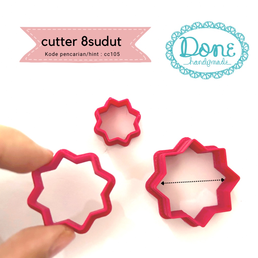 Done handymade cutter clay cookie cutter fondant cetakan kue cc105