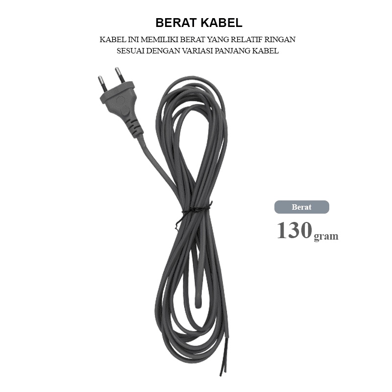 5M ASLI TEMBAGA KABEL POWER / KABEL AC 220V / KABEL BUNTUNG / KABEL LISTRIK Kabel Sambungan + Colokan Listrik Panjang 5M