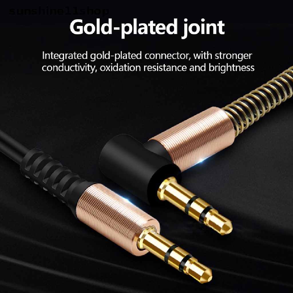 Sho Kabel Audio Jack 3.5mm Kabel AUX Pegas Mobil Lapis Emas Jack Male to Male Kabel N