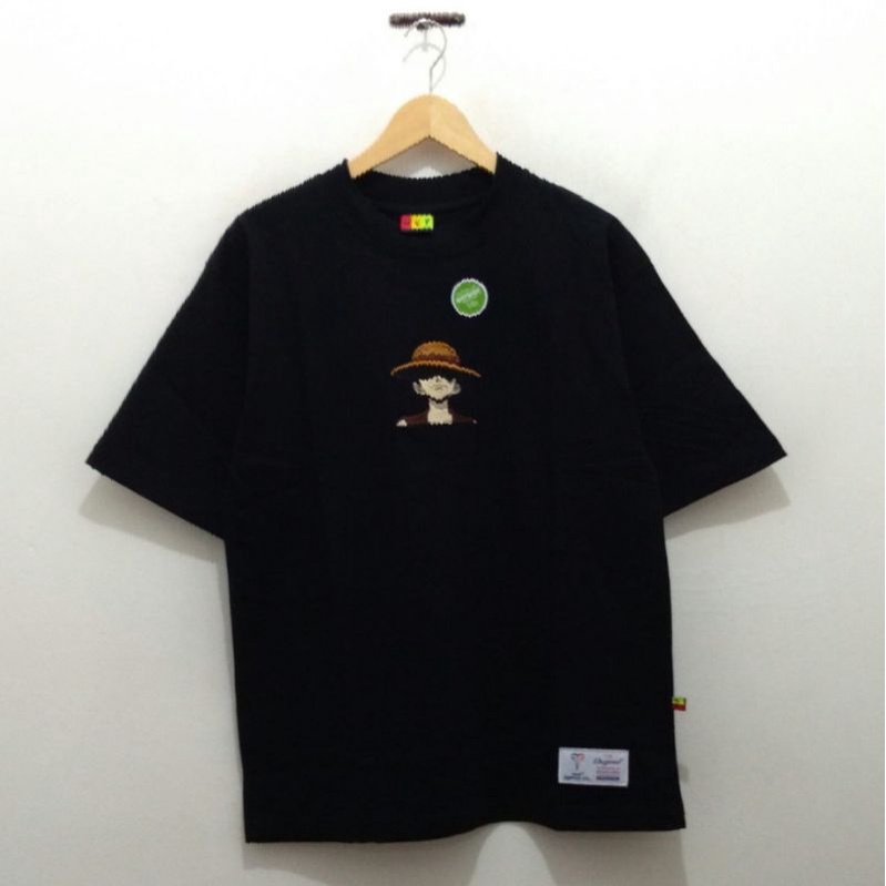 Kaos Baju One Piece Monky D Luffy Bordir Tshirt Oversize