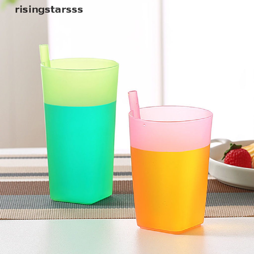 Rsid Span-new 1X Kid Anak Bayi Baby Sip Cangkir Dengan Built in Straw Mug Drink Solid Fe AA Ew Jelly