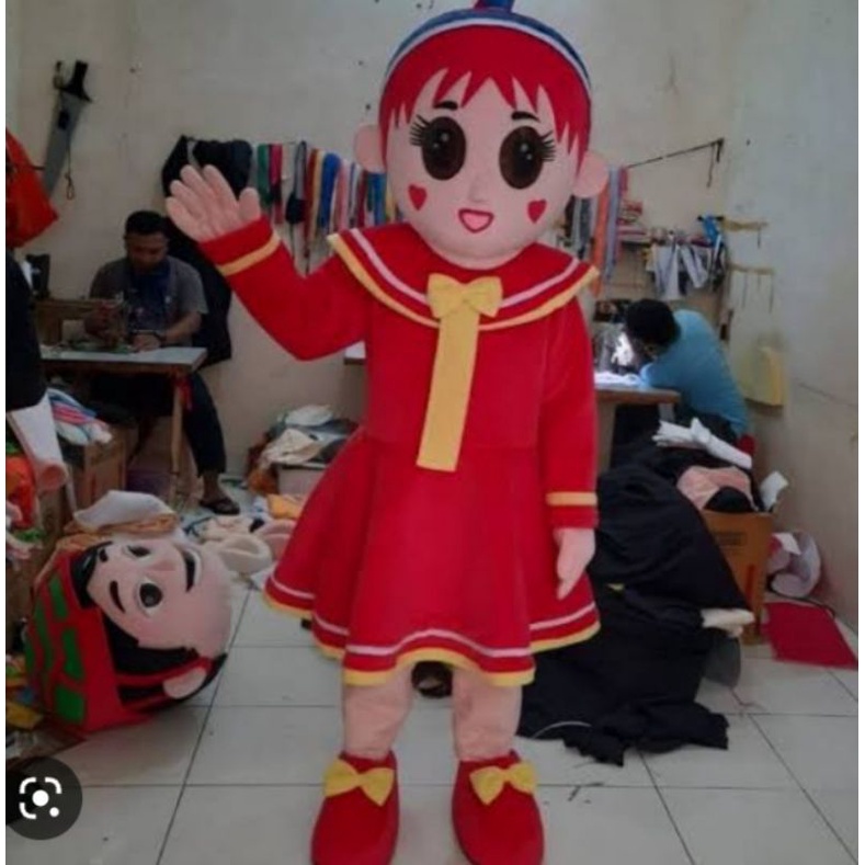kostum badut lol merah