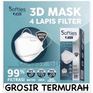 Image of MASKER SOFTIES 3D SURGICAL MASK 4 PLY ISI 20pcs